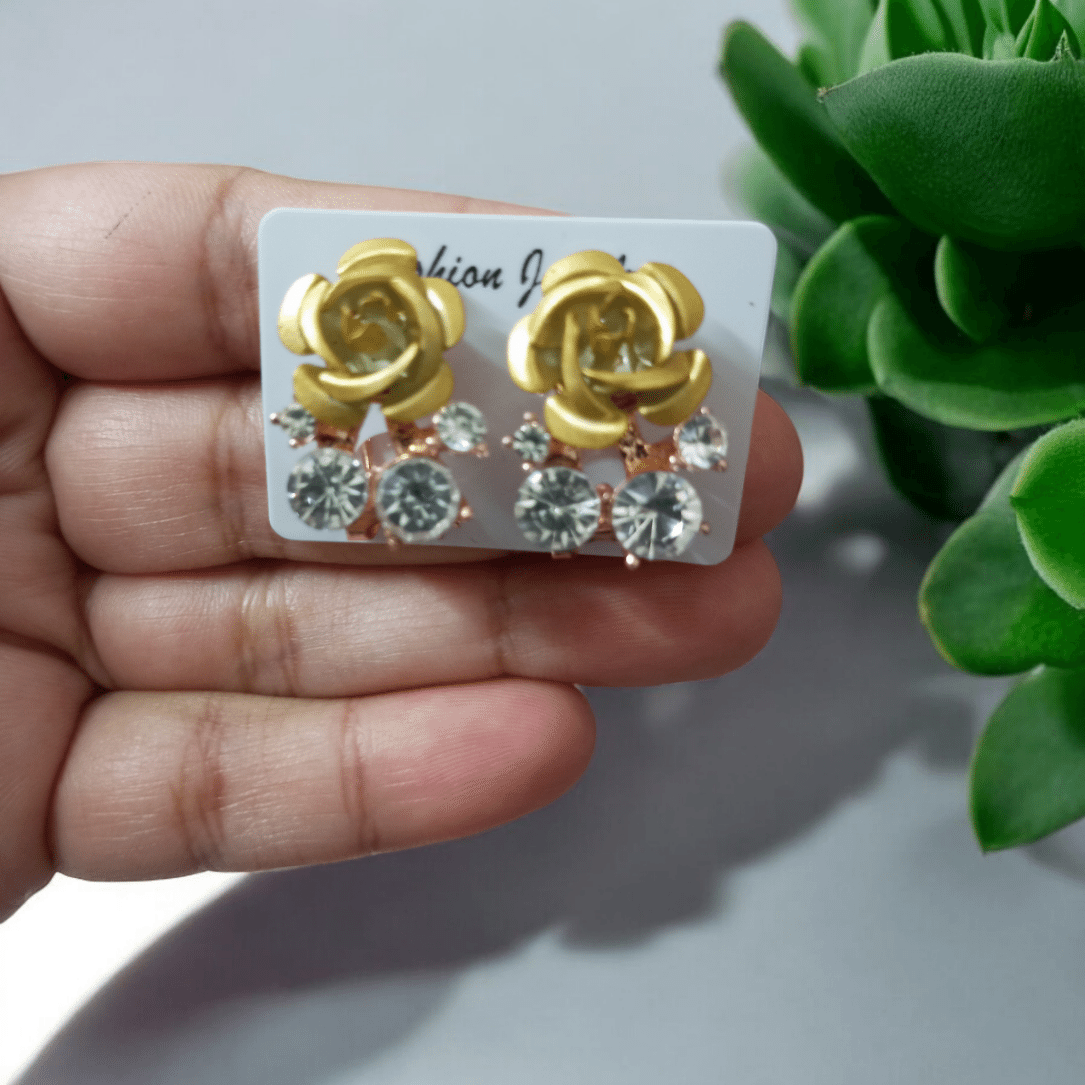 Olive Flower Earrings