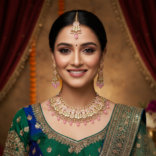 Vidisha Baby-Pink Necklace Set