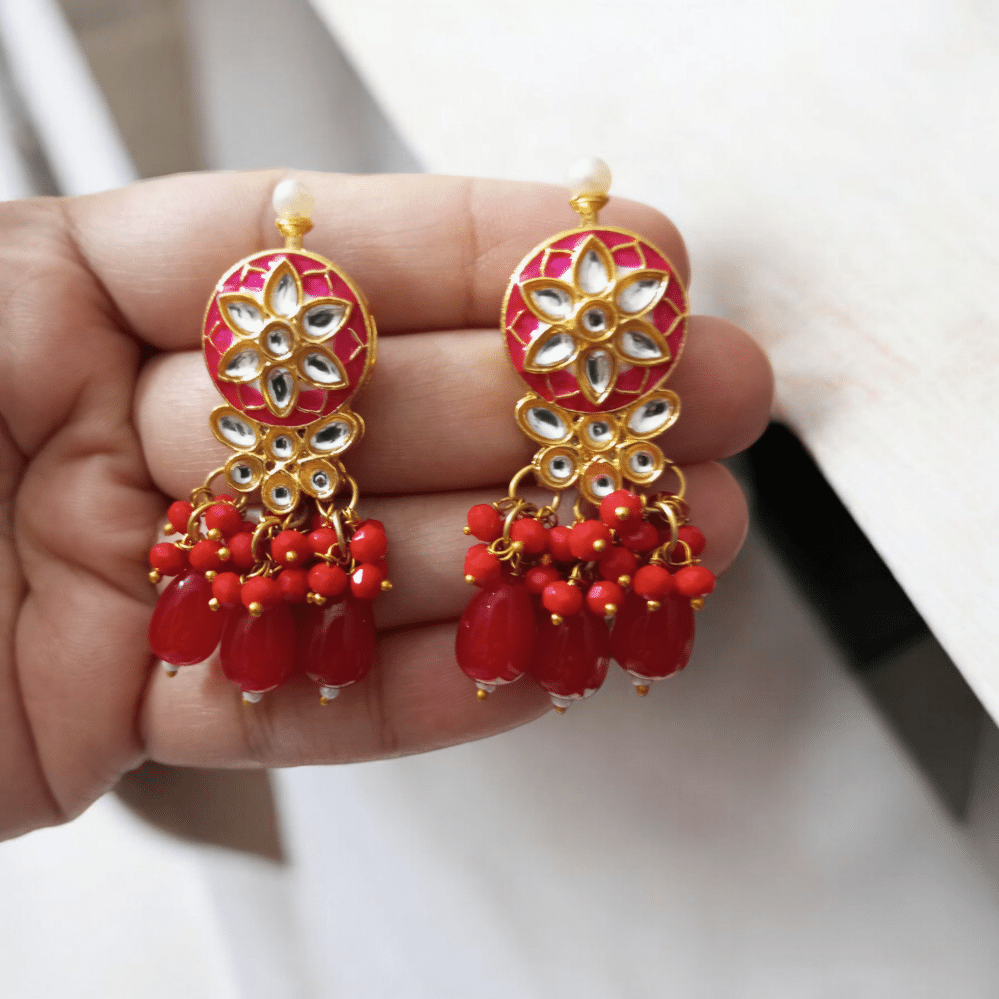 Vidisha Red Necklace Set