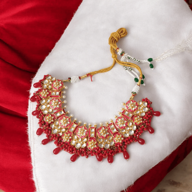 Vidisha Red Necklace Set