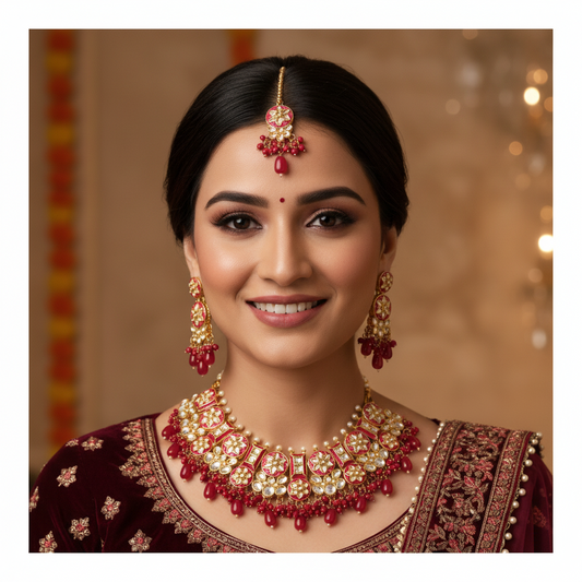 Vidisha Red Necklace Set