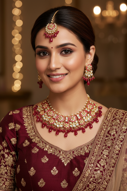 Vidisha Red Necklace Set