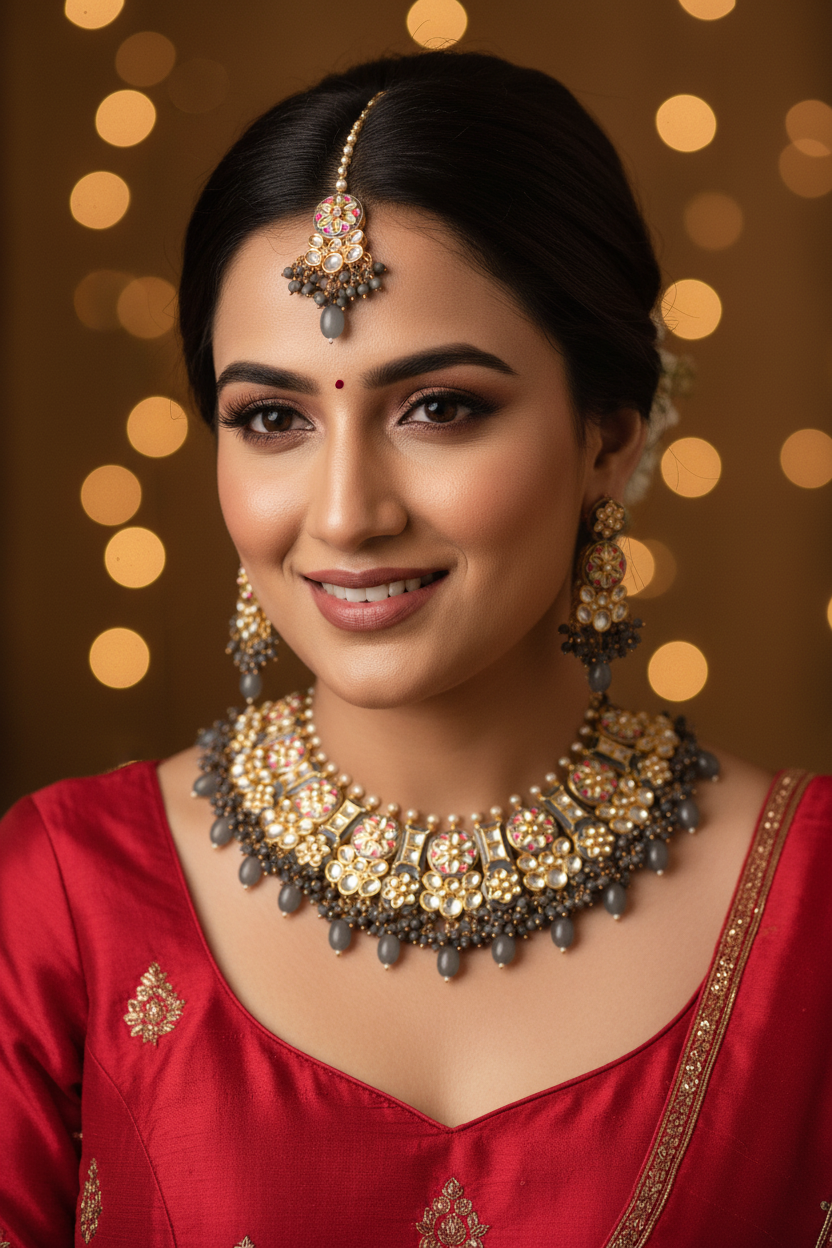 Vidisha Gray Necklace Set