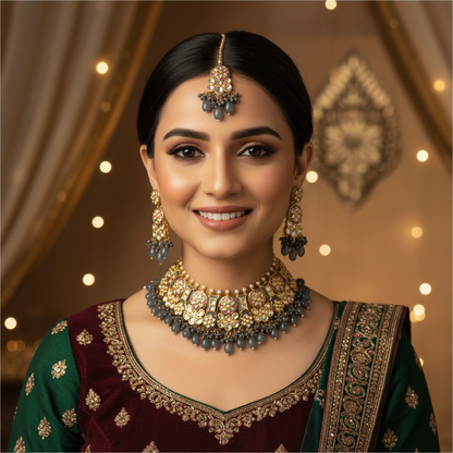 Vidisha Gray Necklace Set