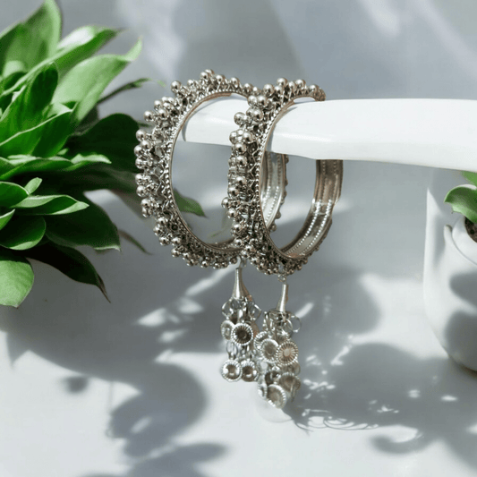 Silver Hanging 2 Bangles Set