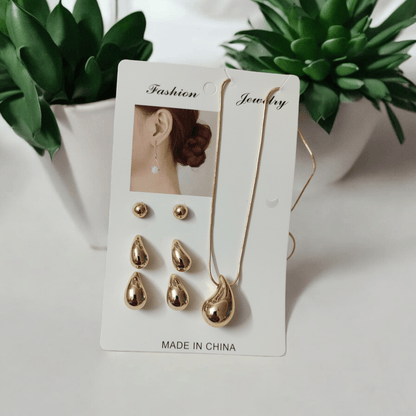 Combo of Golden Chain and Earrings