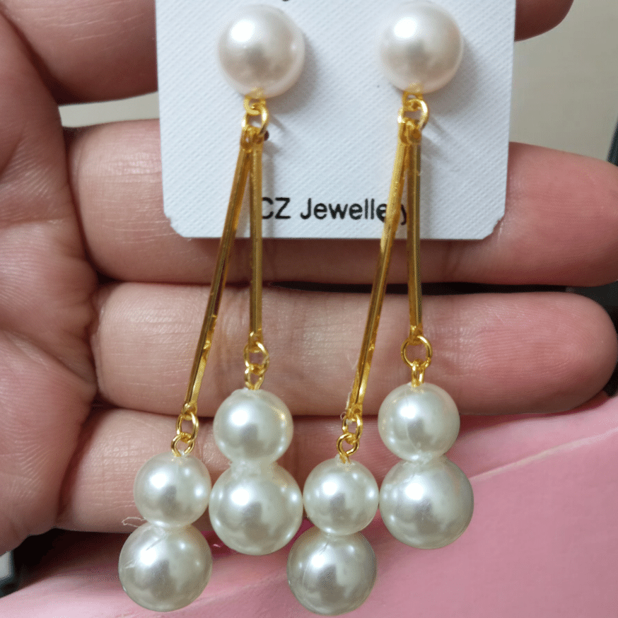 Pearl Drop Golden Earrings