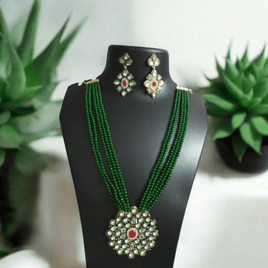 Ranihar Green Necklace Set