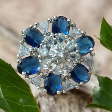 Havel Blue American Diamond Ring