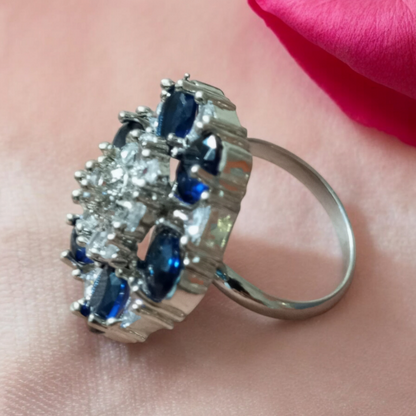 Havel Blue American Diamond Ring