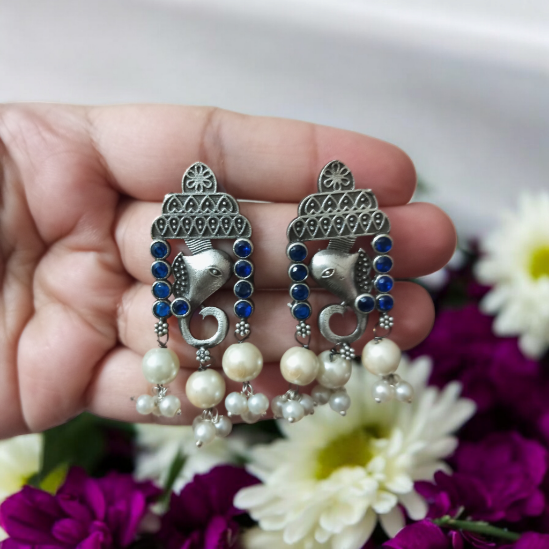 Ganesha Oxidised Earrings