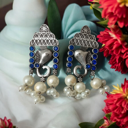 Ganesha Oxidised Earrings