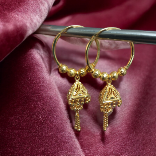 Gold Plated Mauli Bala Jhumka Earrings