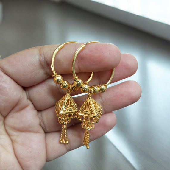 Gold Plated Mauli Bala Jhumka Earrings