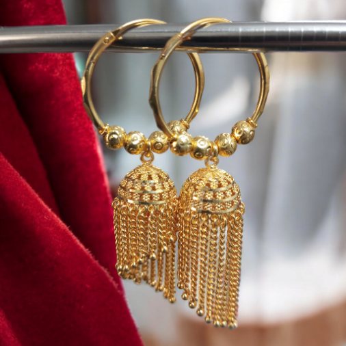 Gold Plated Sharna Bala Jhumka Earrings