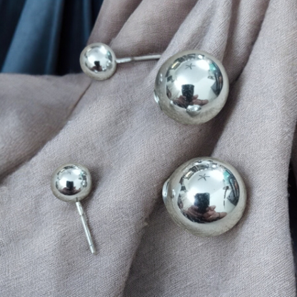 Double Sided Pearl Stud Earrings