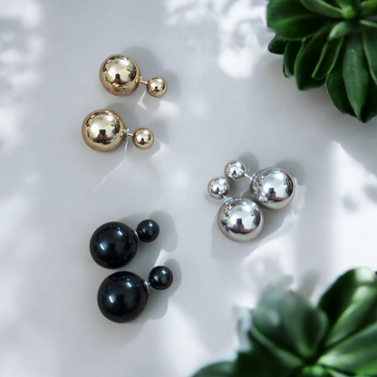 Double Sided Pearl Stud Earrings