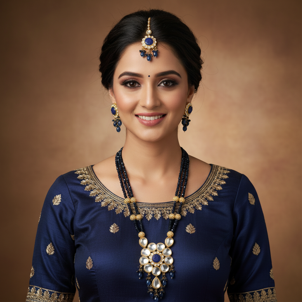 Vishini Blue Necklace Set