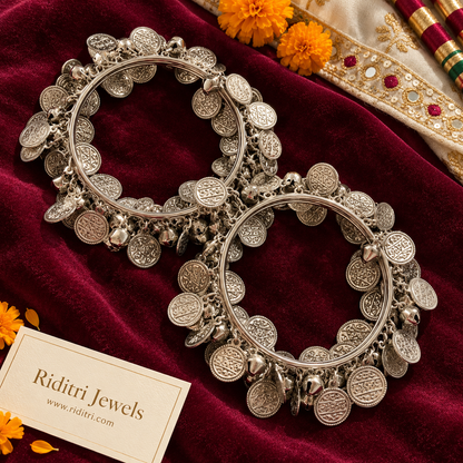 Oxidised Ghungru Bangles