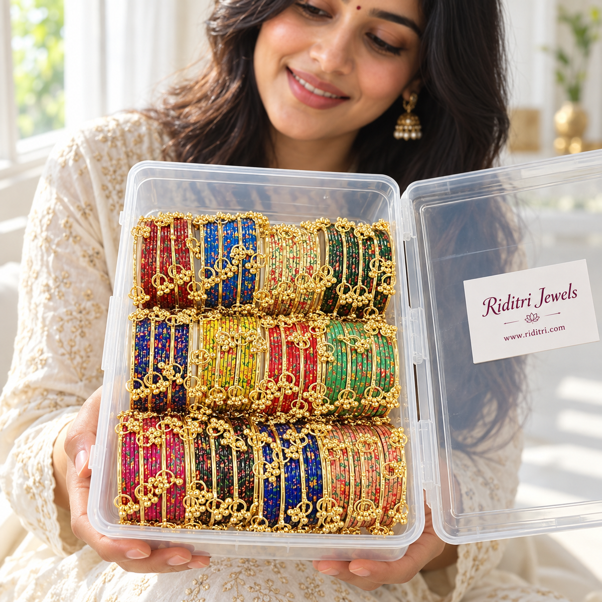 3D Steel Metal Kashmiri Bangles Set