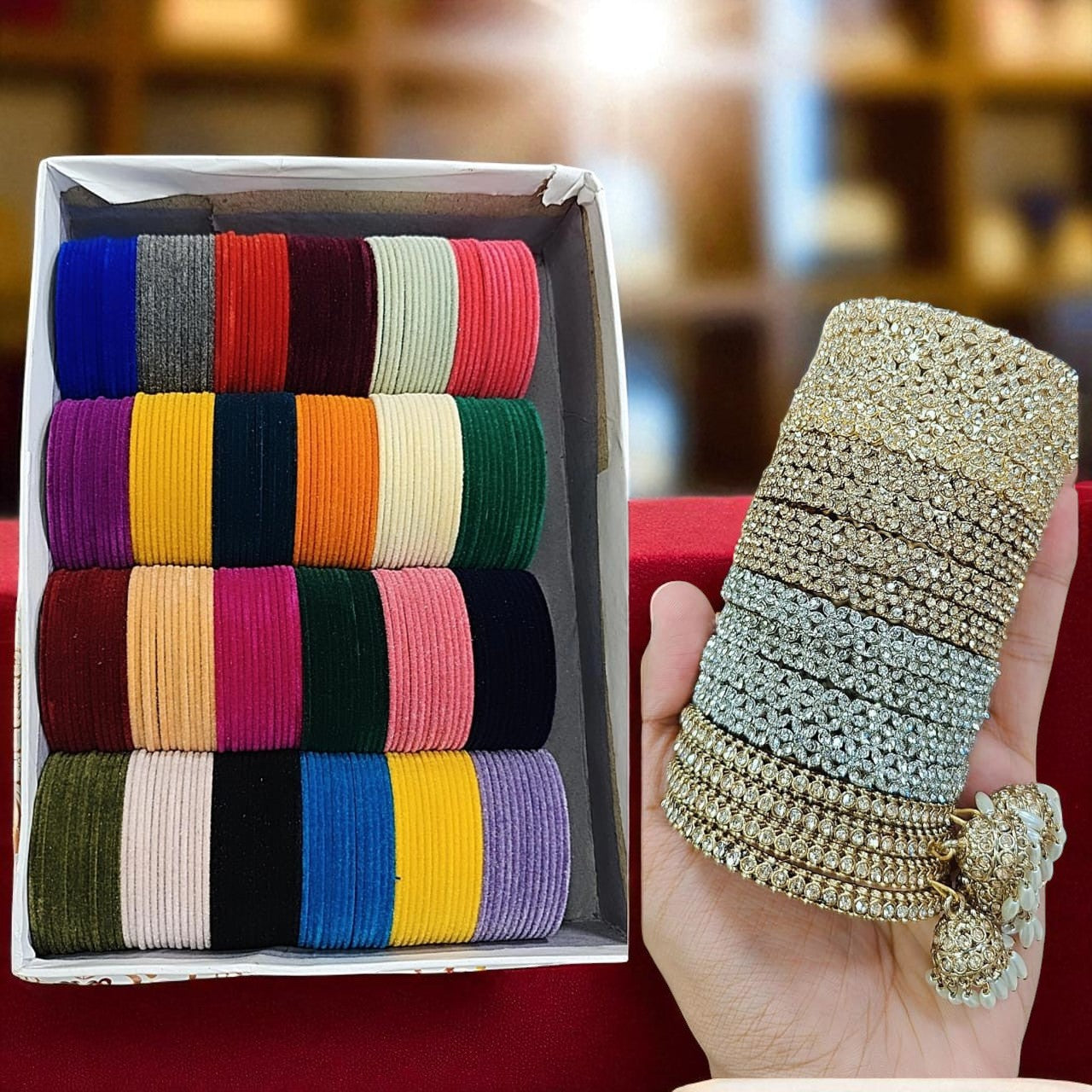 Saiyaara Velvet Bangles Combo Box