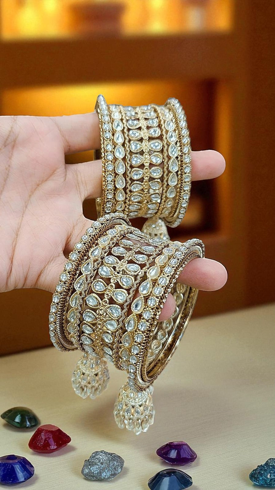 Kundan Jhumar Bangle Set