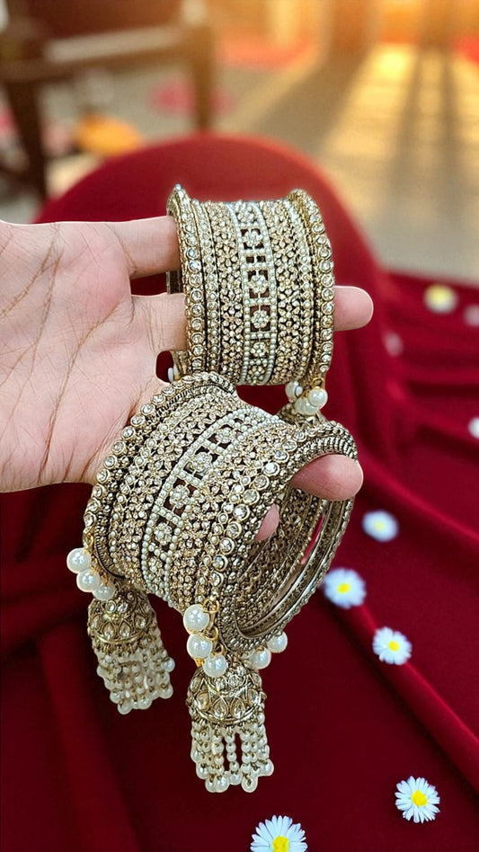 Full Stone Copper Bangle Set