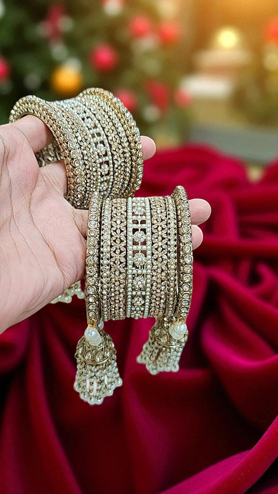 Full Stone Copper Bangle Set