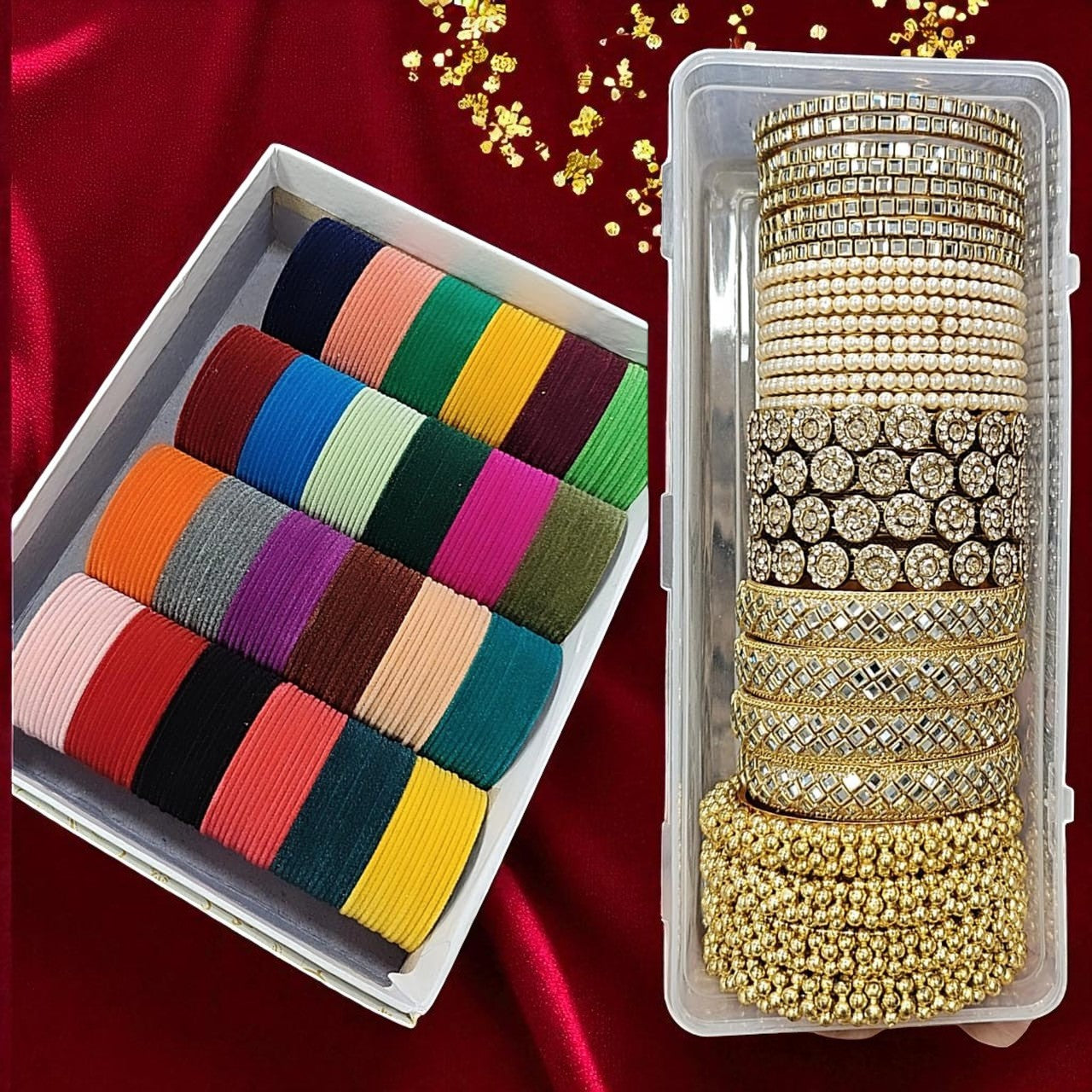 Queen Velvet Bangles Combo Box