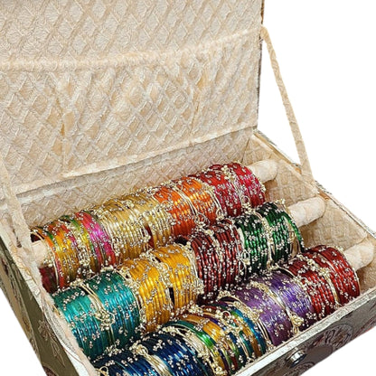 Raindrop Glass Ghungru Bangles Box