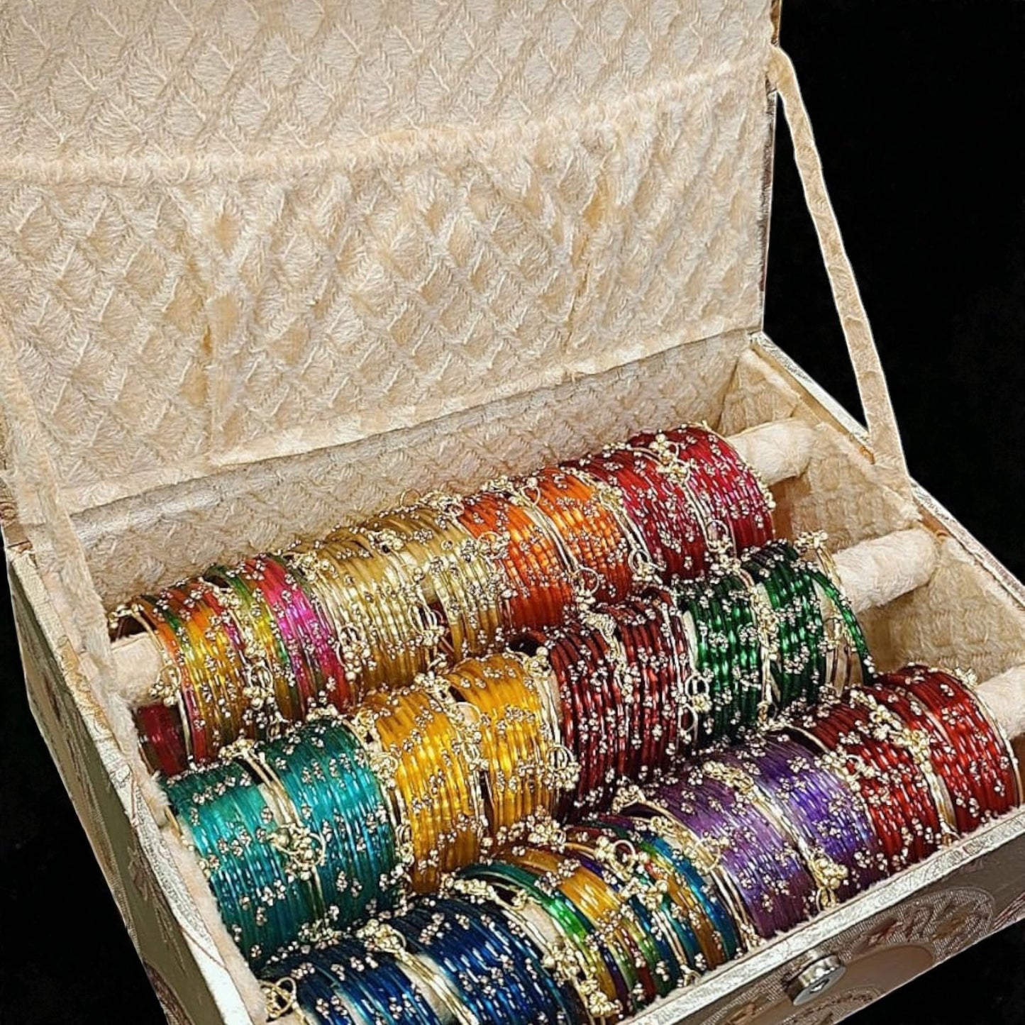 Raindrop Glass Ghungru Bangles Box