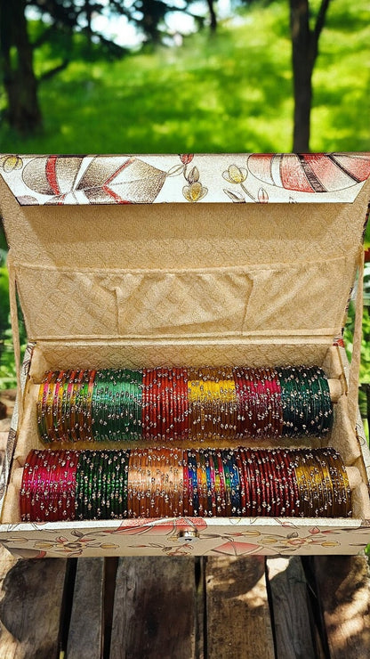 Raindrop Glass Bangles Box-2 Rolls
