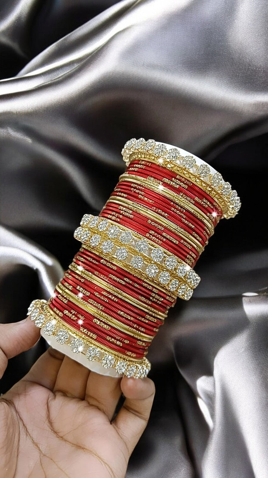 Trending Zari Red Bangles Set