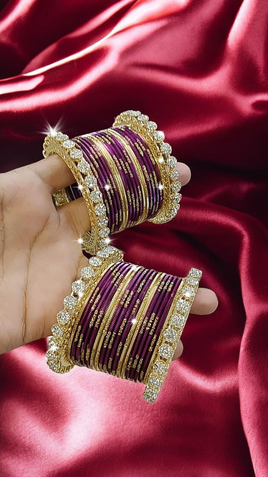 Trending Zari Wine Bangles Set