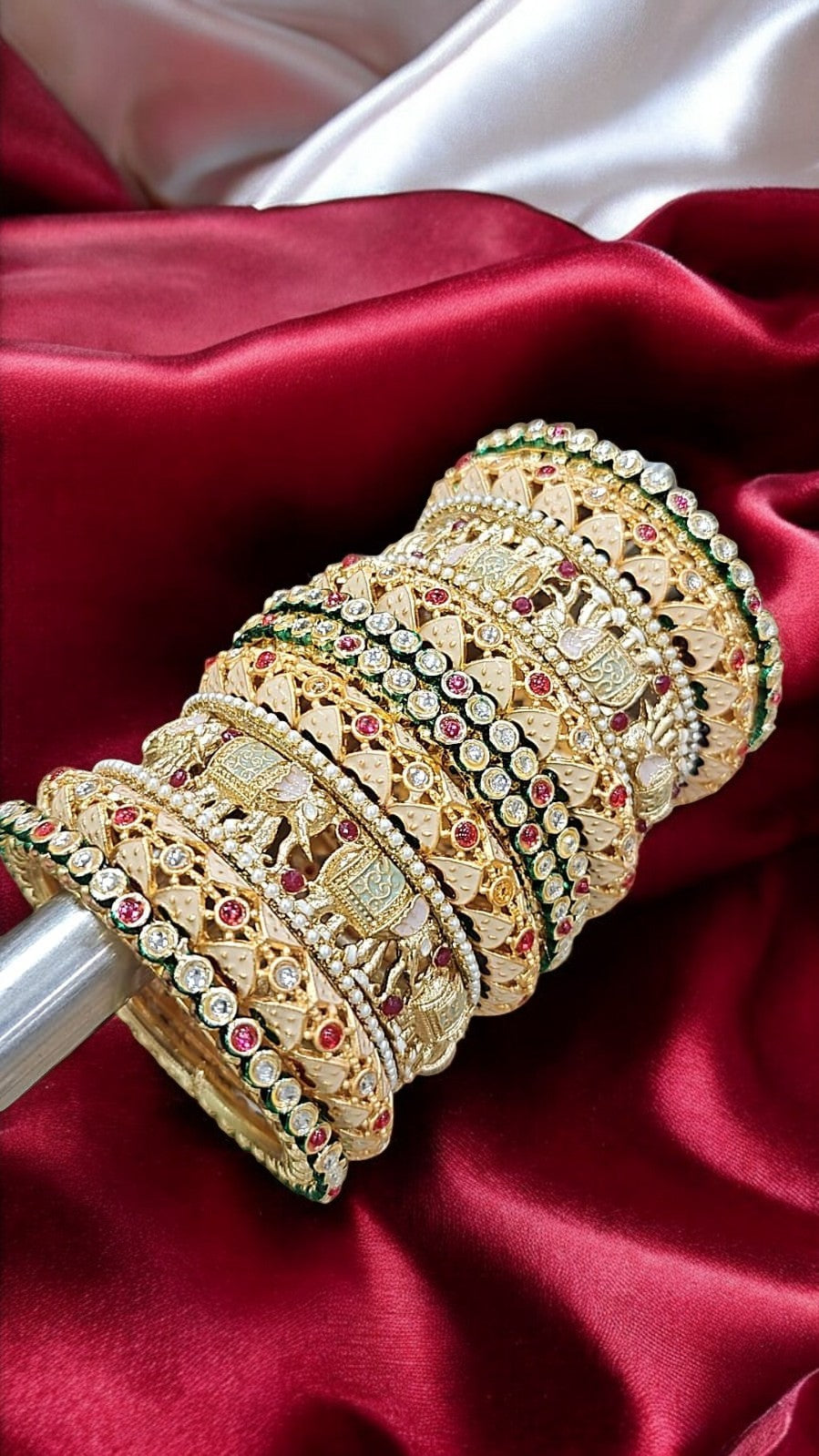 Rajwadi Elephant Bridal Bangles Set