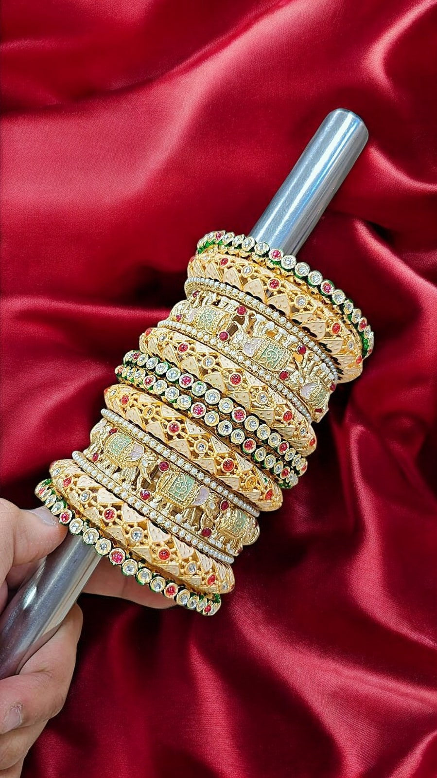 Rajwadi Elephant Bridal Bangles Set