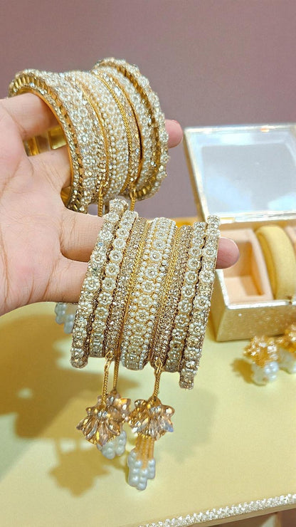 Gold Shadow Bangles Set