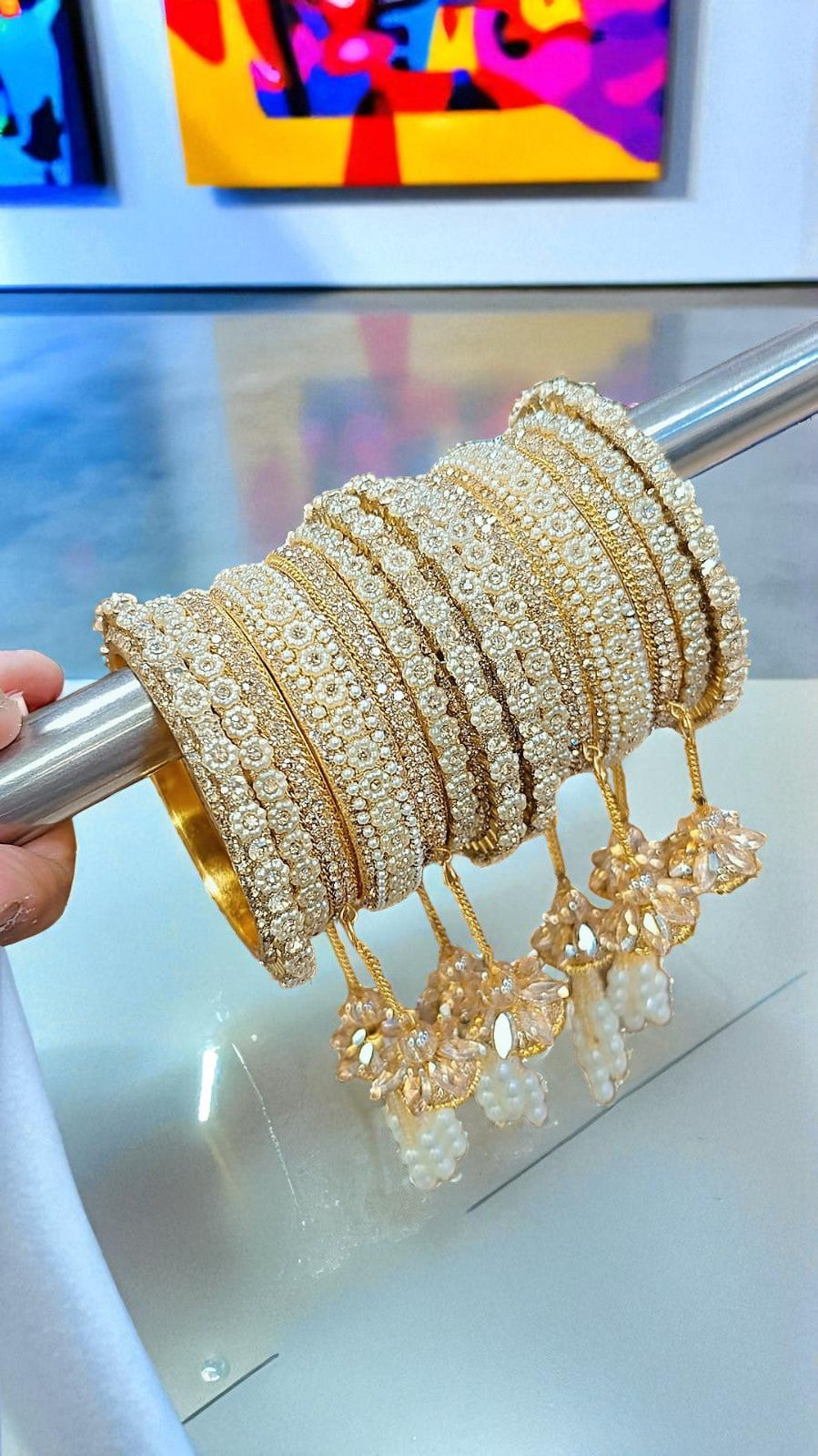 Gold Shadow Bangles Set
