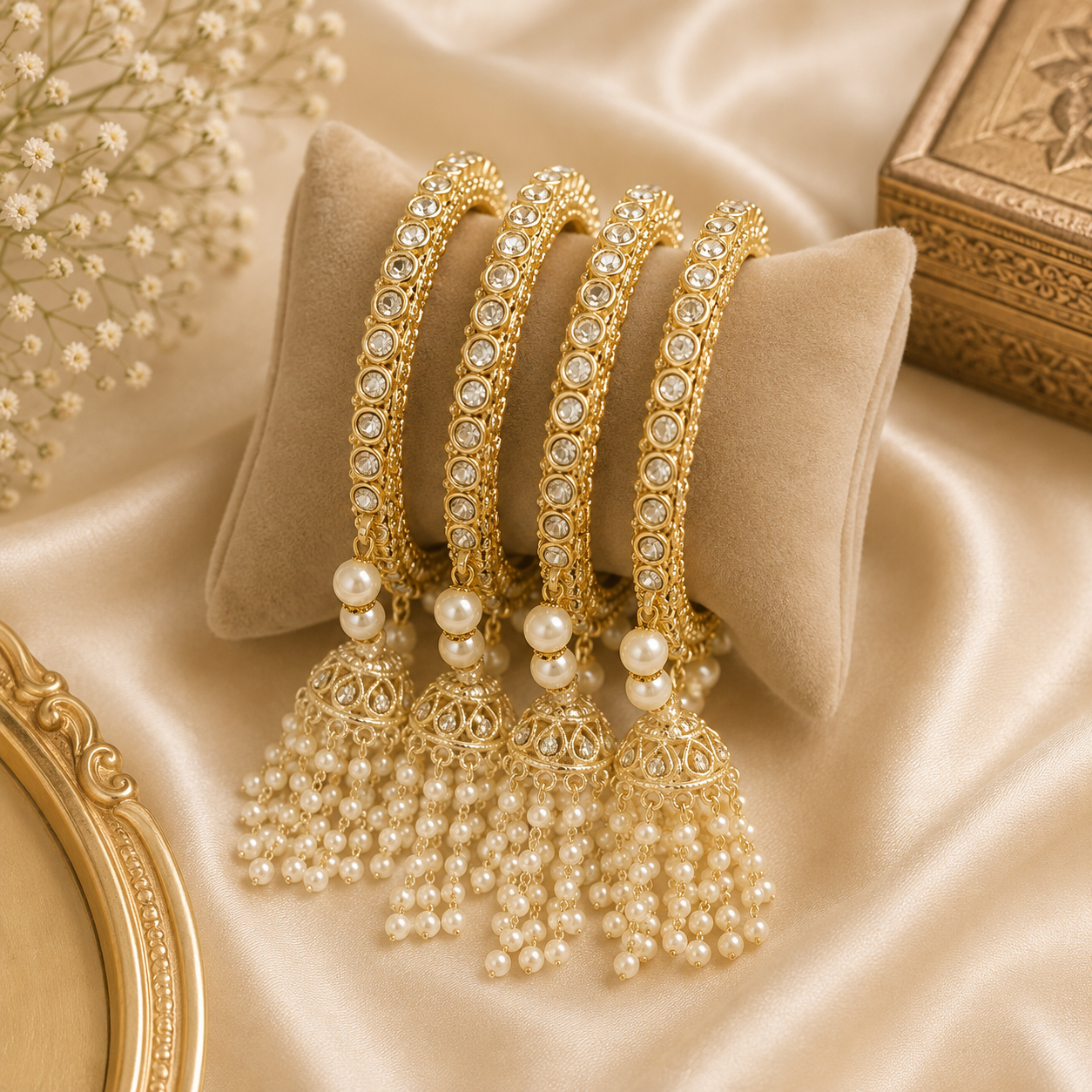Luxury Shadow Jhumar Moti Bangles