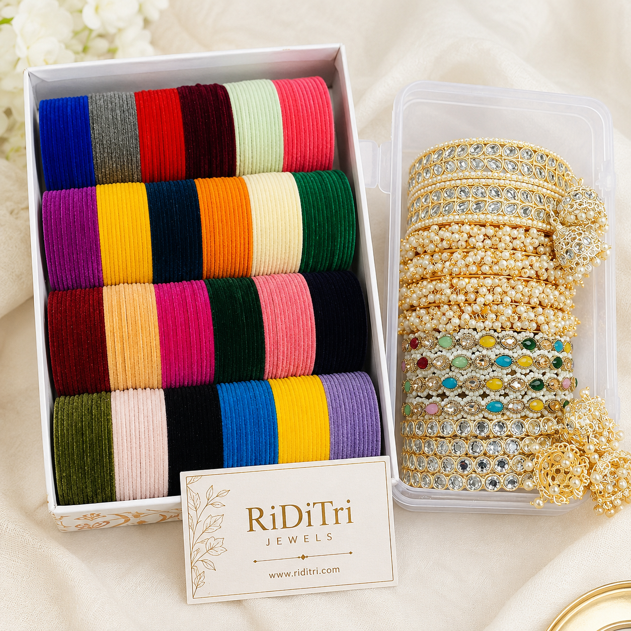 Royal Velvet Metal Bangles Combo Box