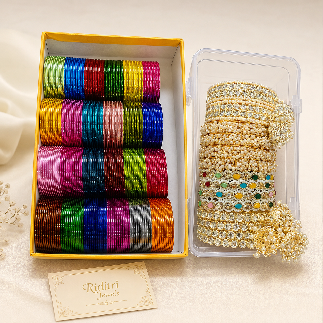 Royal Glossy Metal Bangles Combo Box