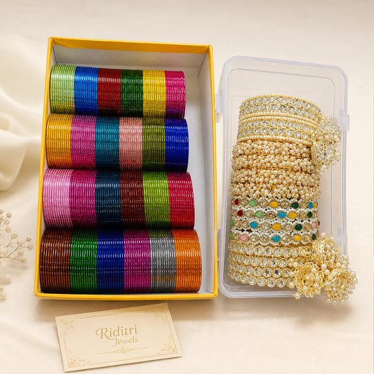 Royal Glossy Metal Bangles Combo Box