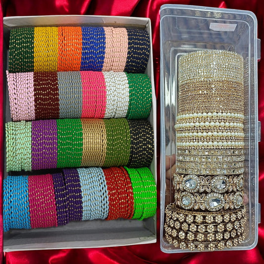 Magic Zigzag Dotted Bangles Combo Box