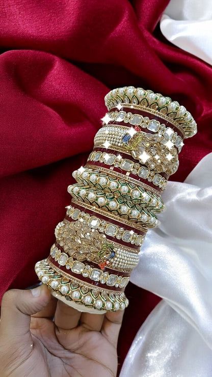 Bridal Peacock Bangle Set