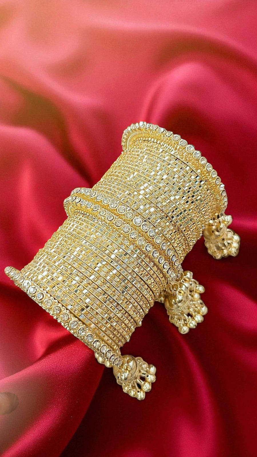 Golden Jhumri Bangles Set