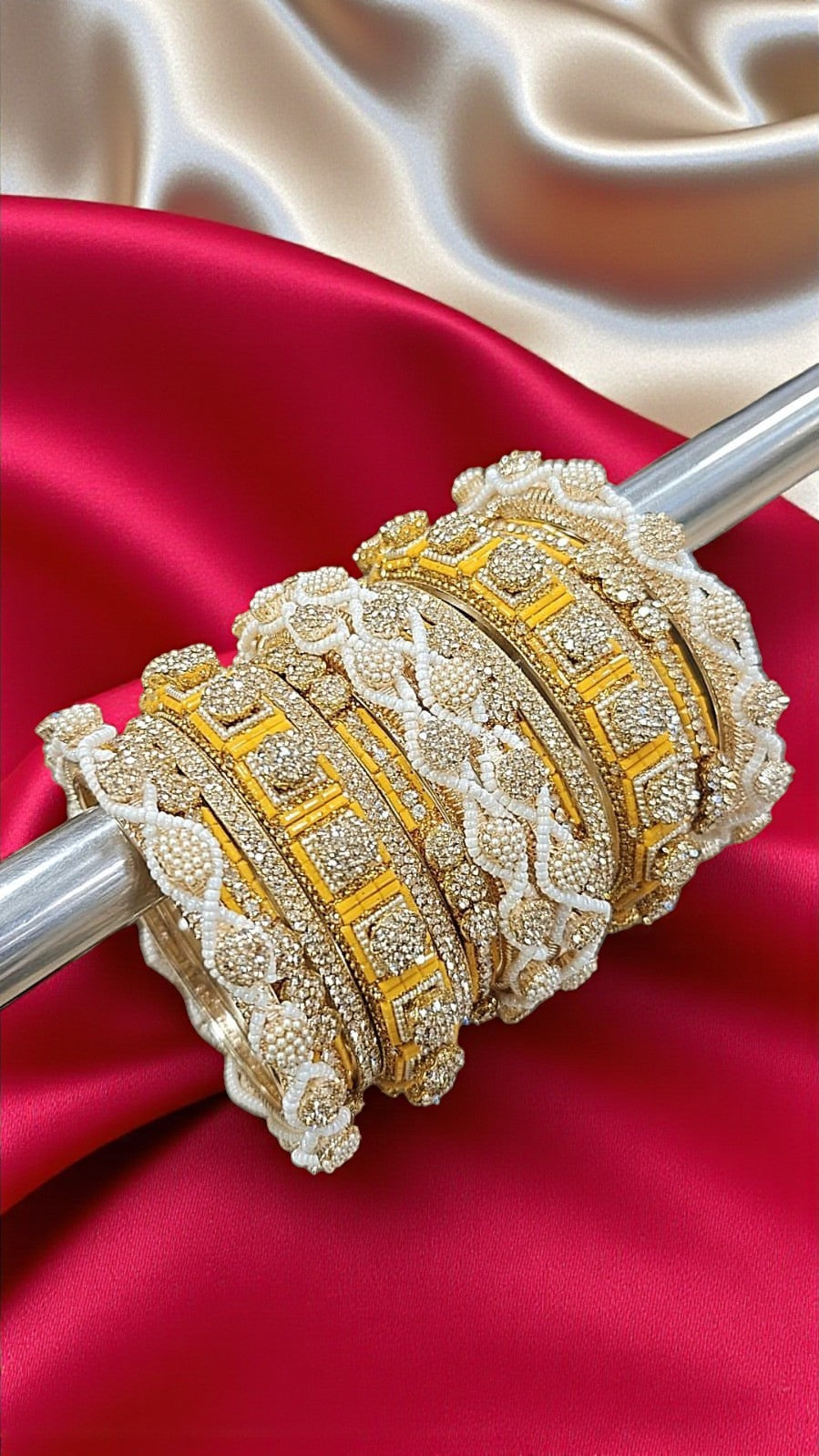 Stone Shadow Yellow Bangle Set