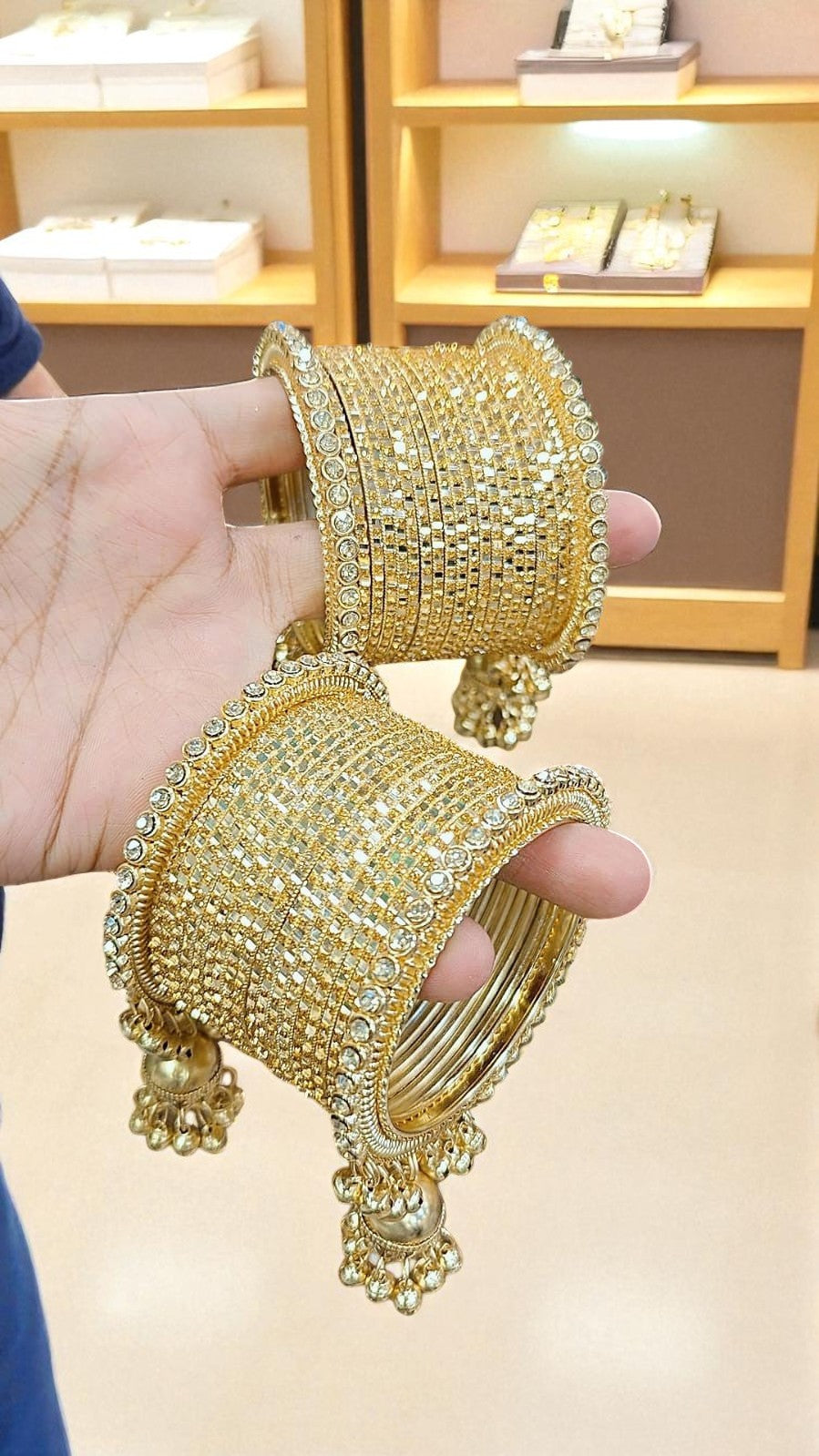 Golden Jhumri Bangles Set