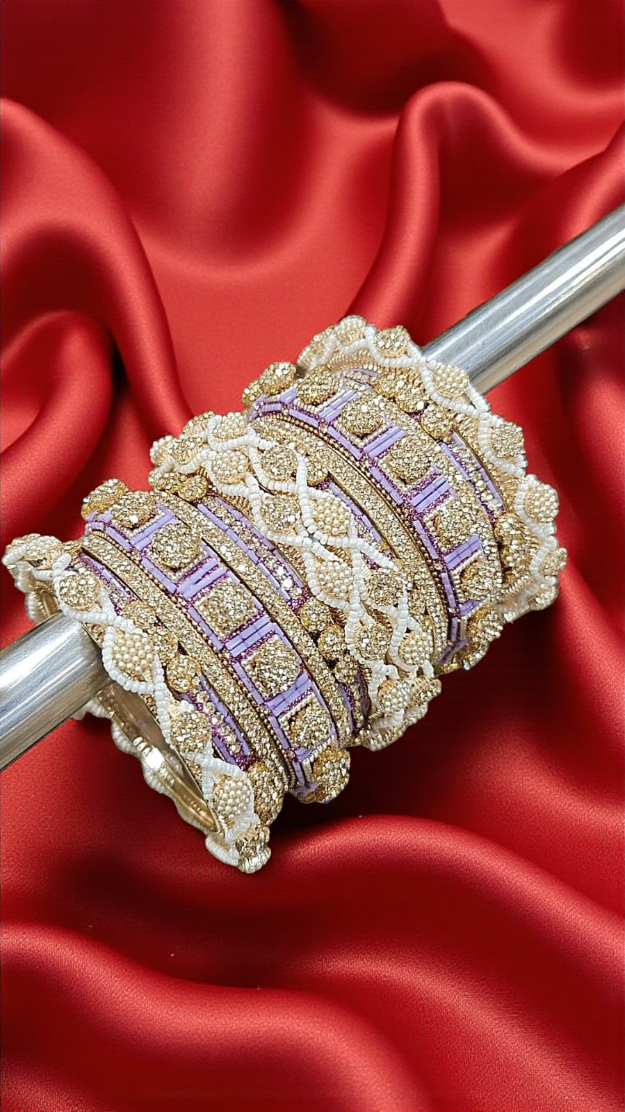 Stone Shadow Lavender Bangle Set