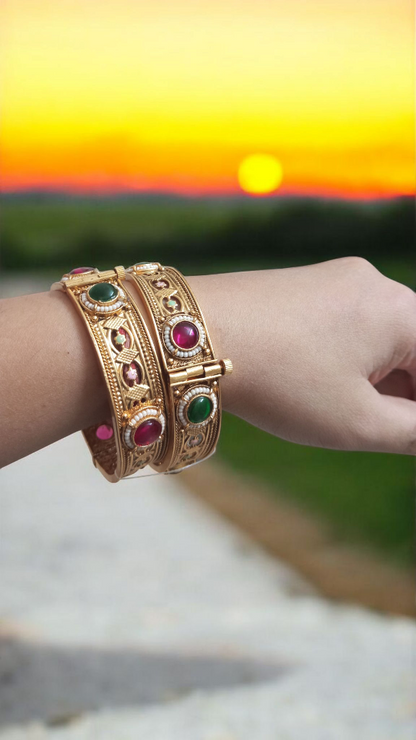 Antique Gold Varasi Bangles