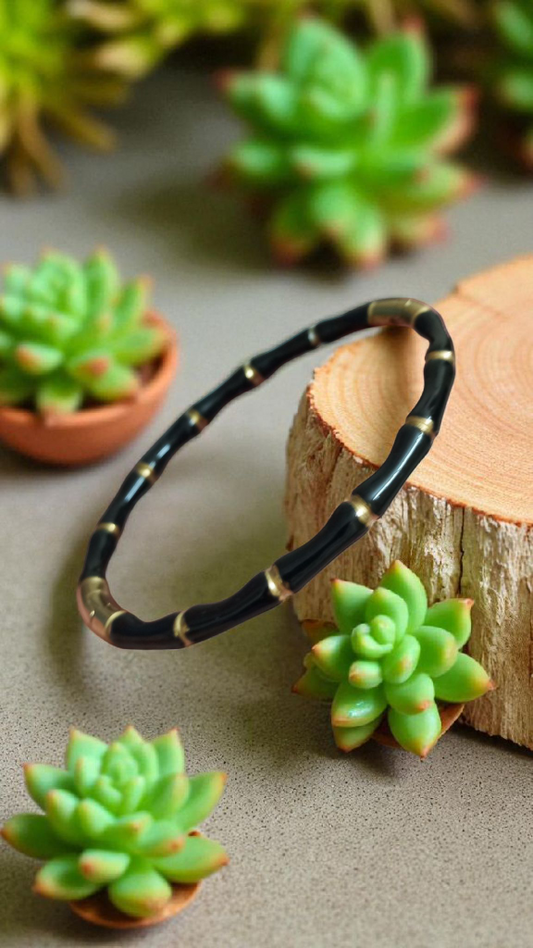 Anti Tarnish Black Bamboo Bracelet